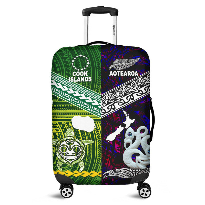 New Zealand And Cook Islands Luggage Cover Together Purple