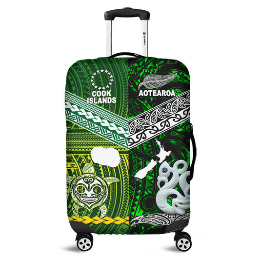 New Zealand And Cook Islands Luggage Cover Together Green