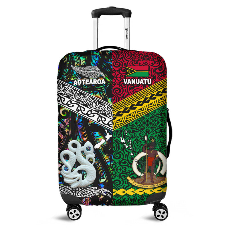 New Zealand And Vanuatu Luggage Cover Together Paua Shell