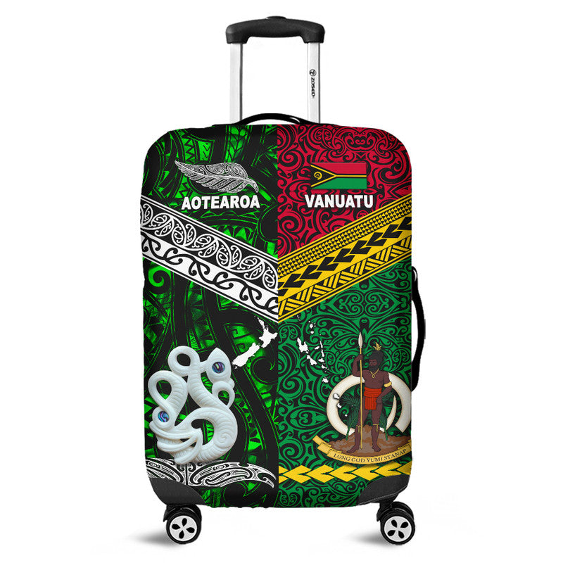 New Zealand And Vanuatu Luggage Cover Together Green