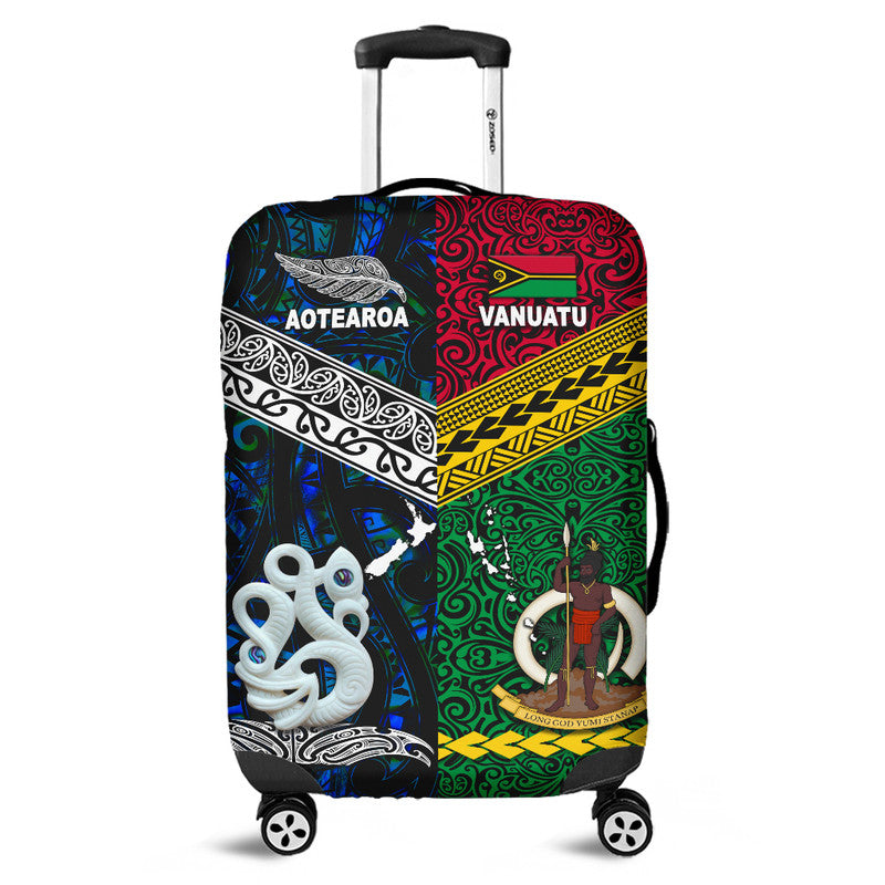 New Zealand And Vanuatu Luggage Cover Together Blue