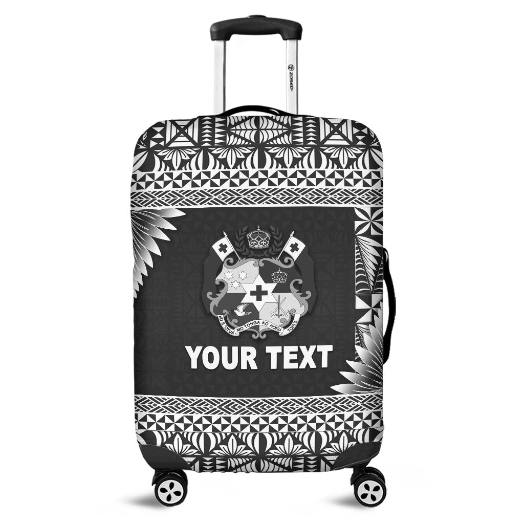 (Custom Personalised) Tonga Coat Of Arms Luggage Covers Simplified Version Black