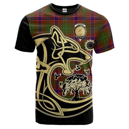 Printivon Lumsden Crest Celtic Wolf Tartan T Shirt Custom Your Text