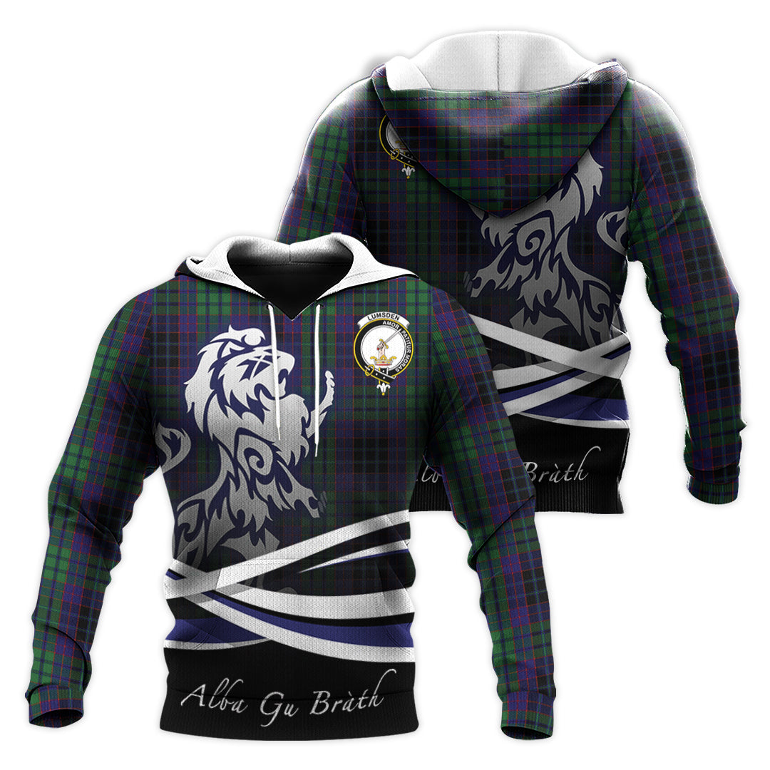 Printivon Lumsden Green Tartan Scottish Lion Hoodie