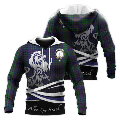 Printivon Lumsden Green Tartan Scottish Lion Hoodie