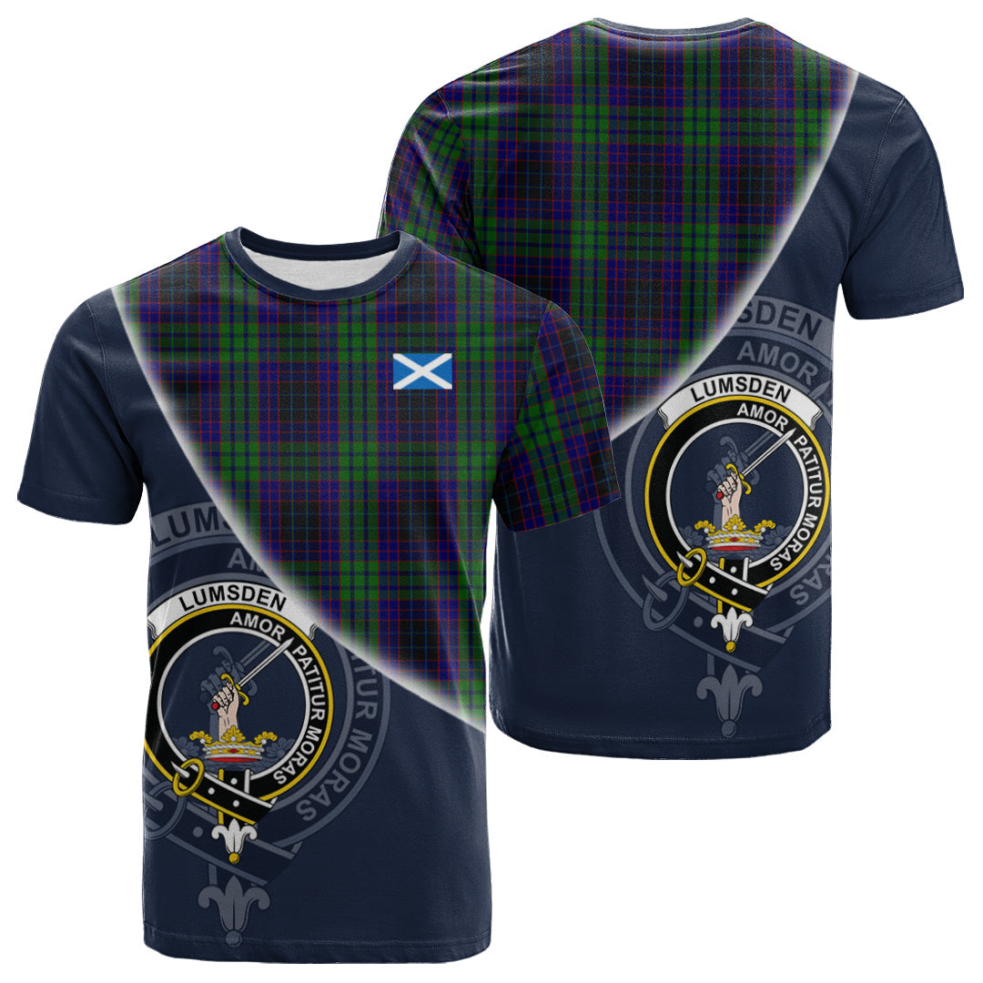 Printivon Lumsden Green Tartan Scottish Crest T Shirt