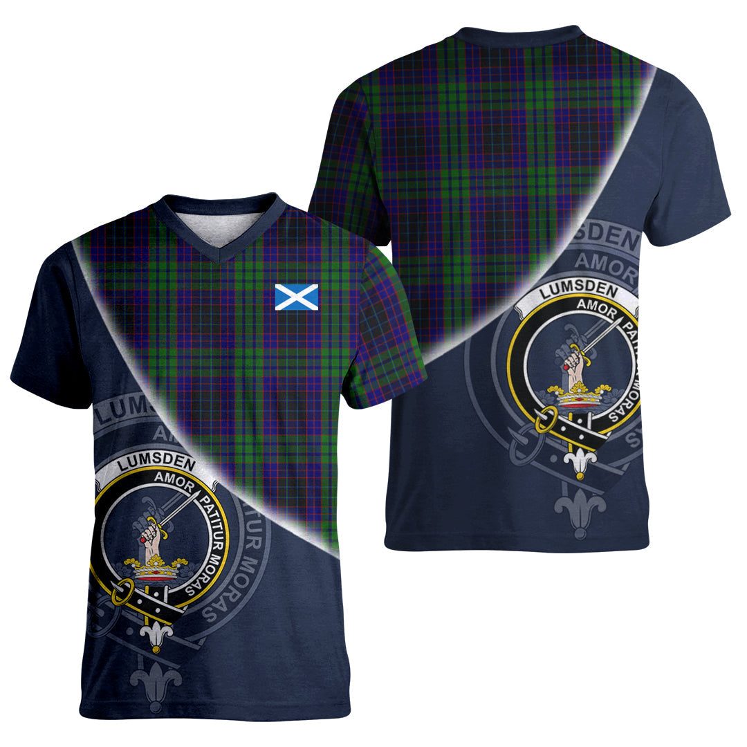 Printivon Lumsden Green Tartan Scottish Crest T Shirt