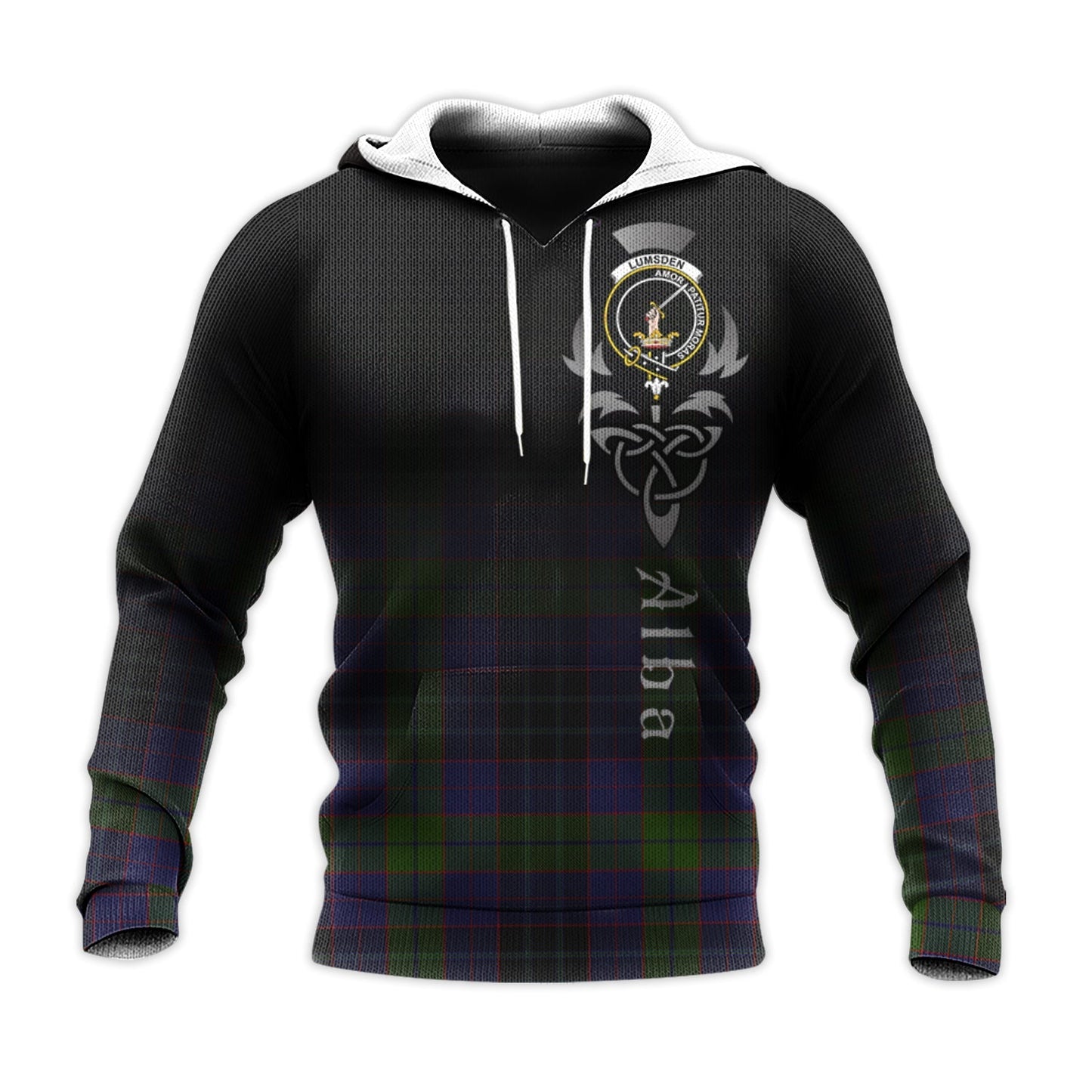 Printivon Lumsden Hunting Tartan Crest Alba Celtic Hoodie