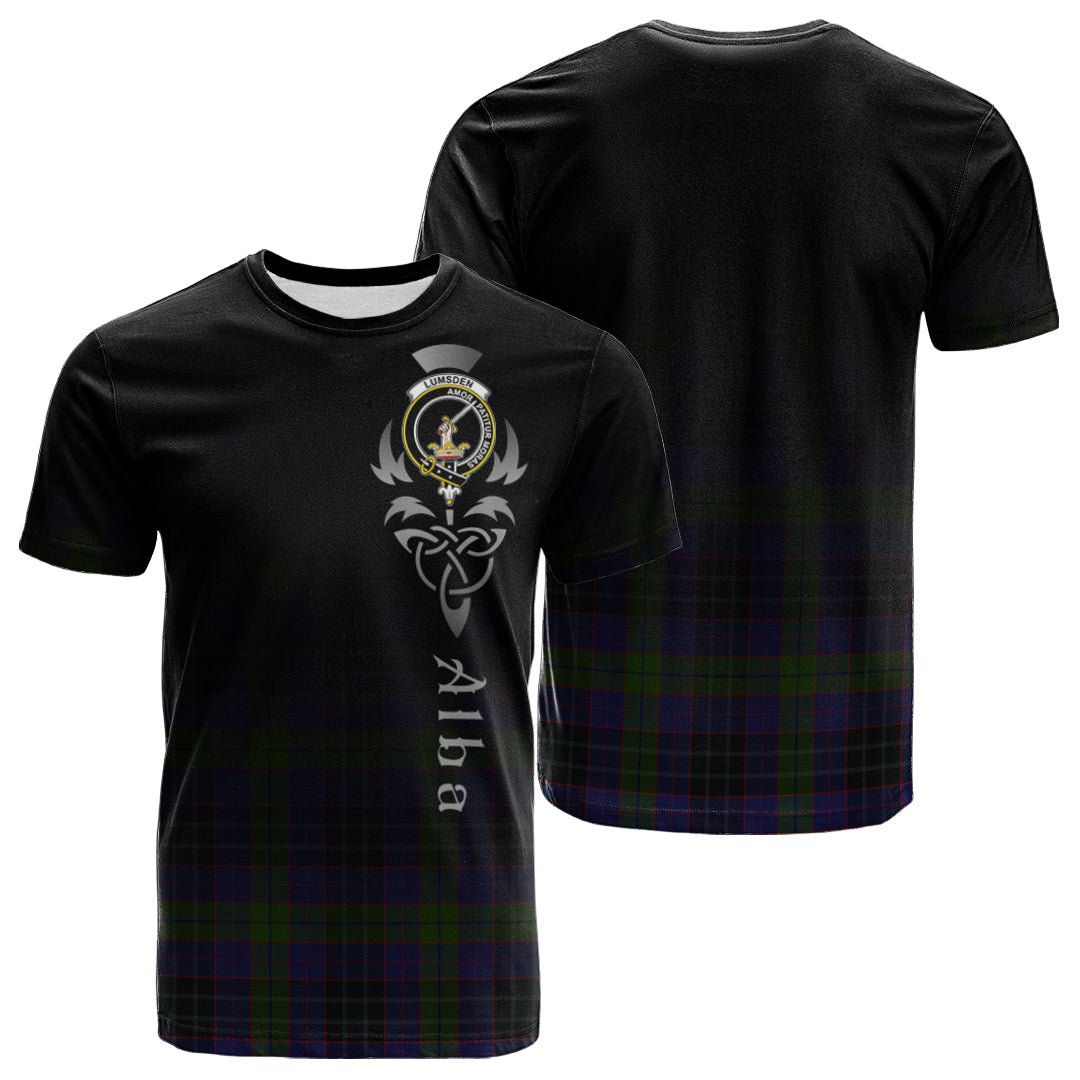 Printivon Lumsden Hunting Tartan Crest Alba Celtic T Shirt