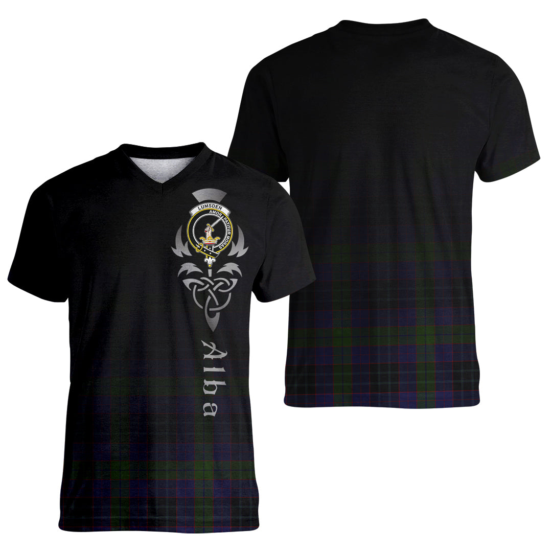 Printivon Lumsden Hunting Tartan Crest Alba Celtic T Shirt
