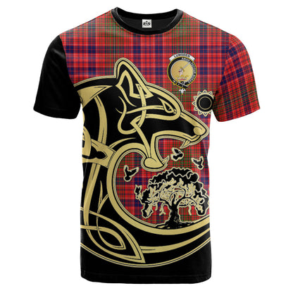 Printivon Lumsden Modern Crest Celtic Wolf Tartan T Shirt Custom Your Text