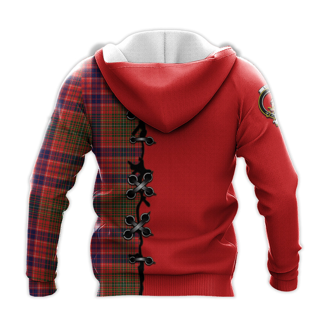 Printivon Lumsden Modern Tartan Hoodie Lion Rampant And Celtic Thistle Style