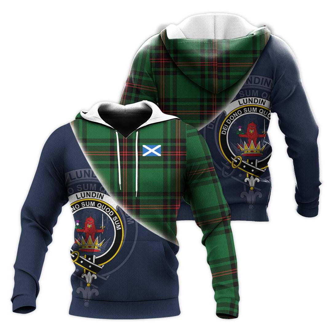 Printivon Lundin Tartan Scottish Crest Hoodie