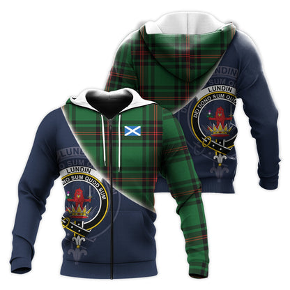 Printivon Lundin Tartan Scottish Crest Hoodie