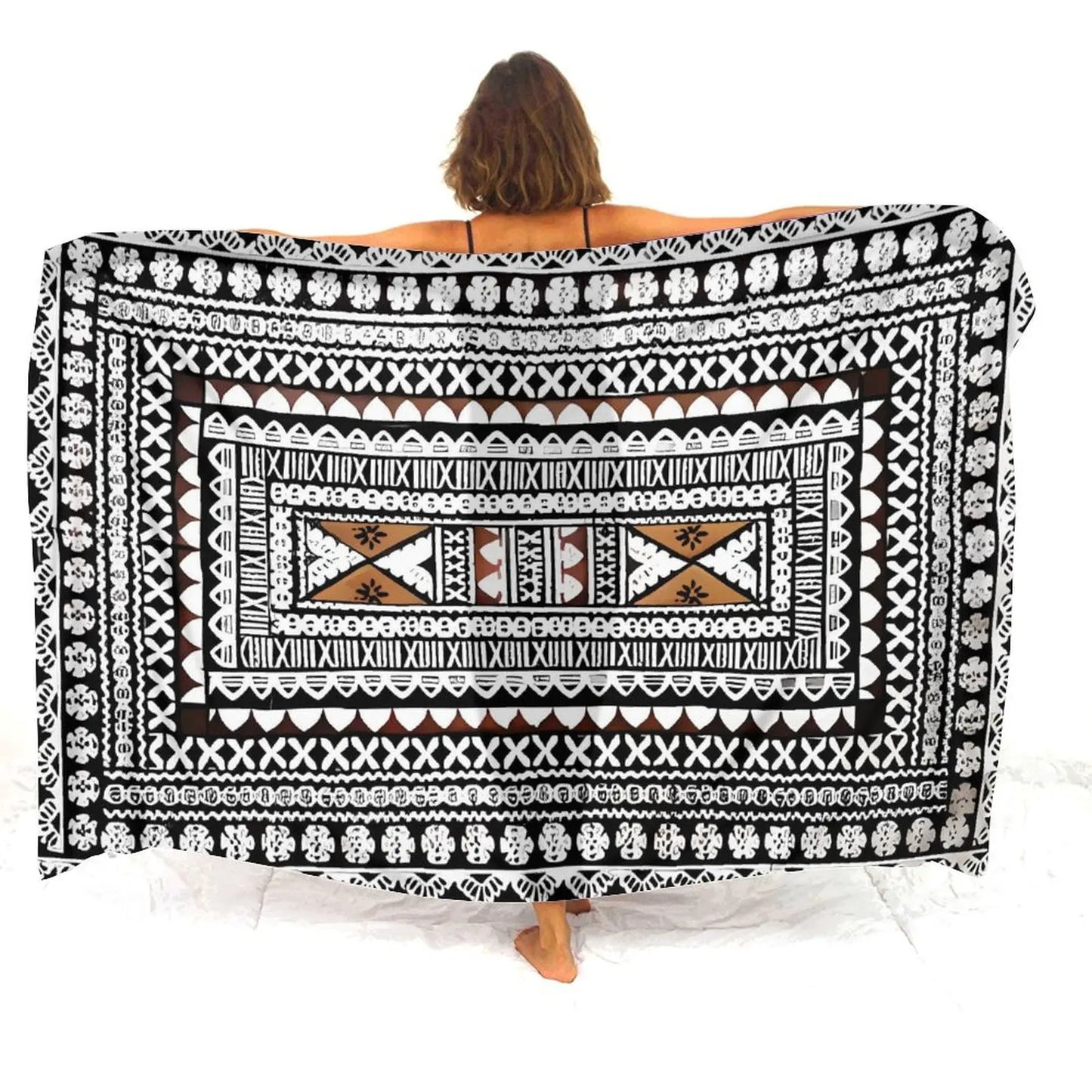 Polynesian Geometric Sarong Polynesian Printed Beach Women's Sarong