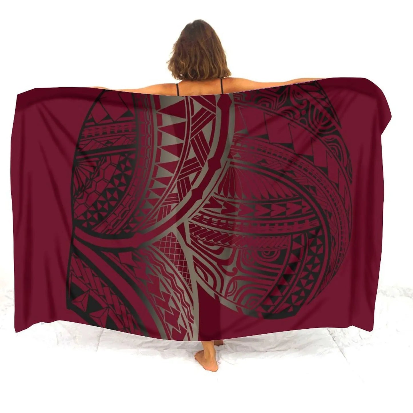 Polynesian Tribal Red Sarong Polynesian Printed Beach Women's Sarong