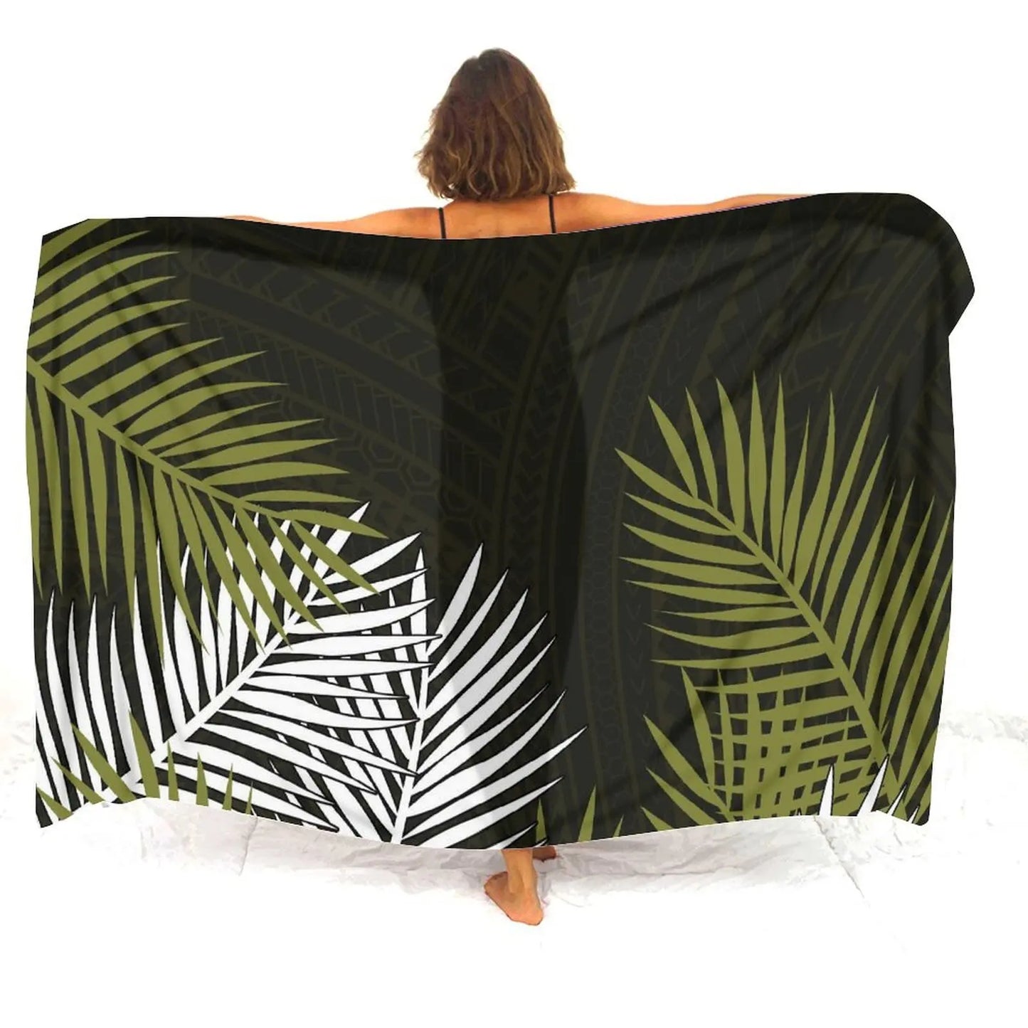 Tropical Leaf Printed Sarong Polynesian Women's Sarong