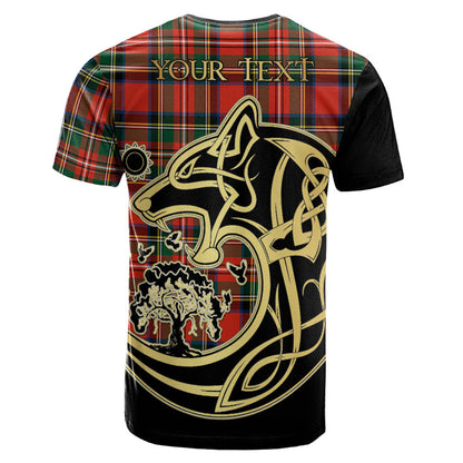 Printivon Lyle Crest Celtic Wolf Tartan T Shirt Custom Your Text