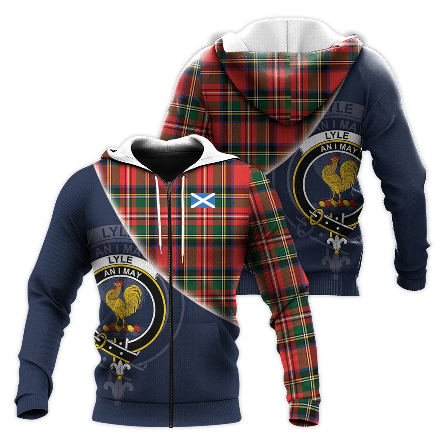 Printivon Lyle Tartan Scottish Crest Hoodie