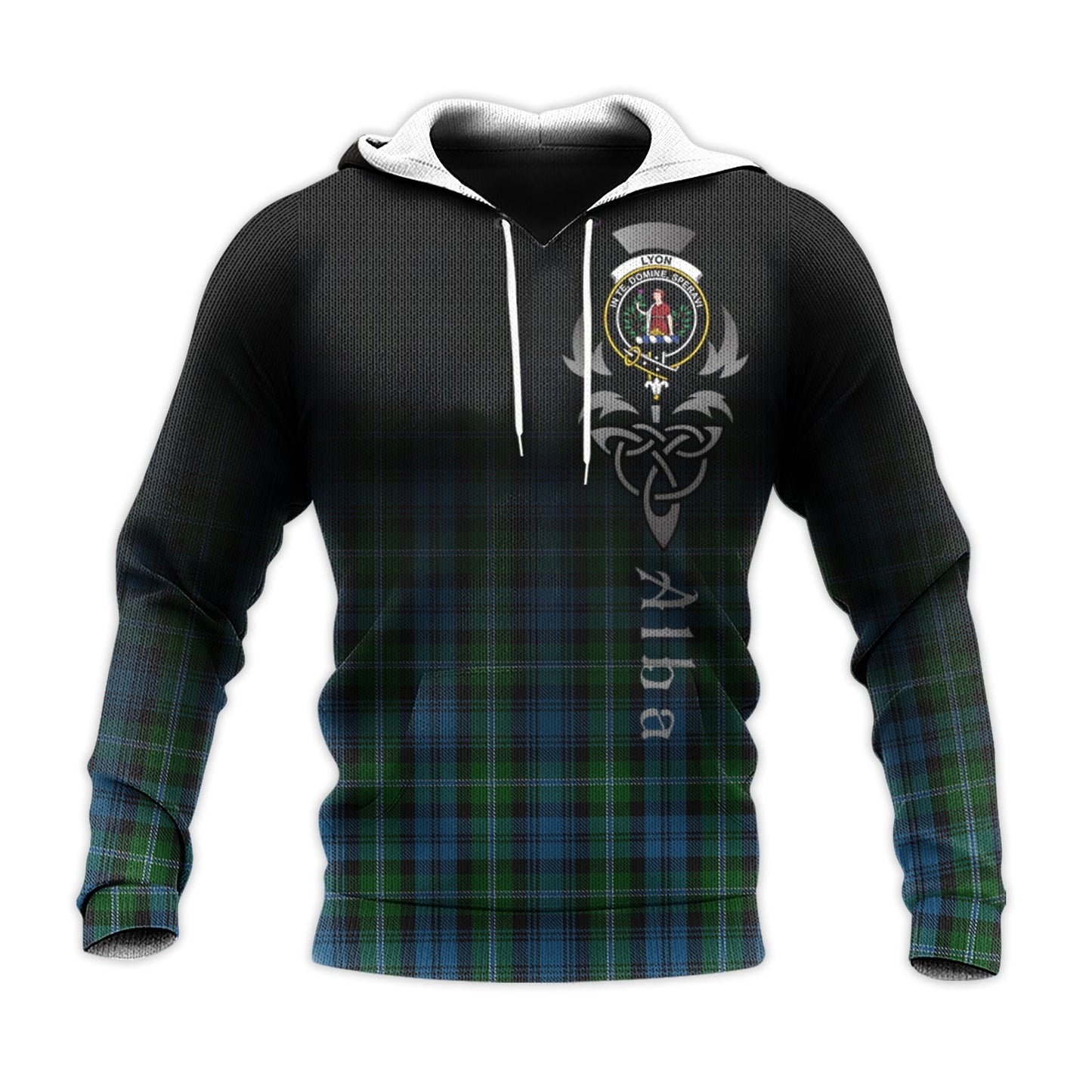 Printivon Lyon Tartan Crest Alba Celtic Hoodie