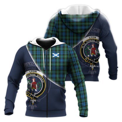 Printivon Lyon Tartan Scottish Crest Hoodie