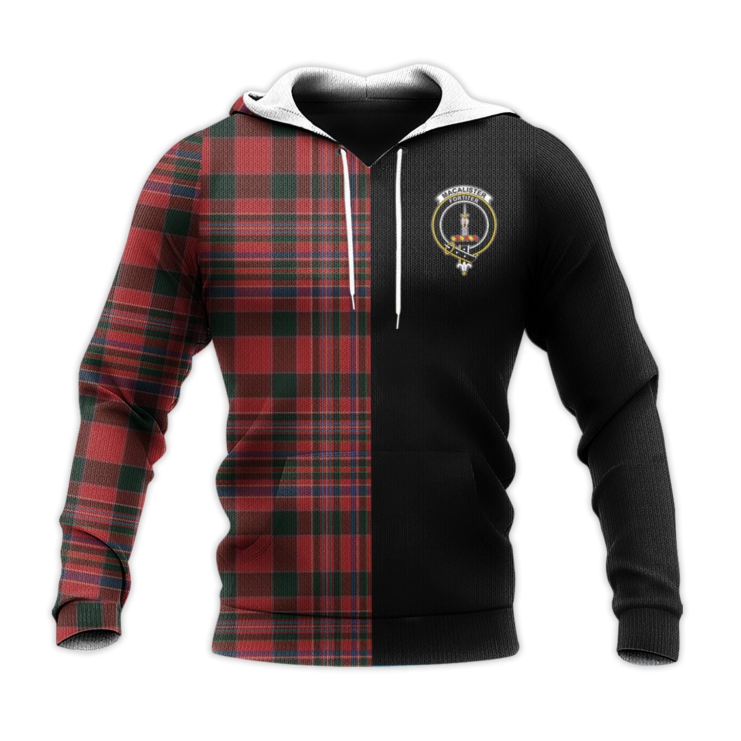 Printivon Macalister Tartan Personalize Half Hoodie