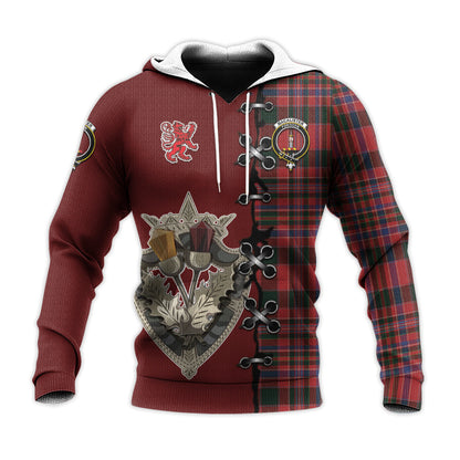 Printivon Macalister Tartan Hoodie Lion Rampant And Celtic Thistle Style