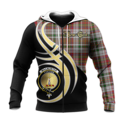 Printivon Macalister Dress Clan Believe In Me Crest Tartan Knitted Hoodie Custom Your Text