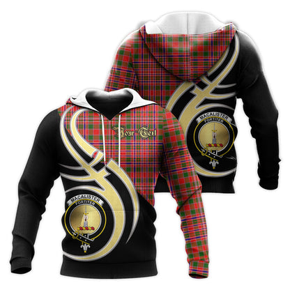 Printivon Macalister Modern Clan Believe In Me Crest Tartan Knitted Hoodie Custom Your Text