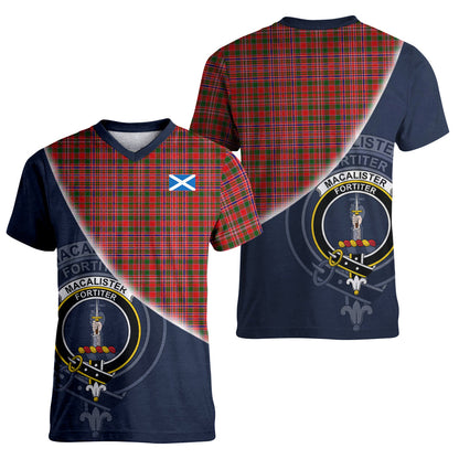 Printivon MacAlister Modern Tartan Scottish Crest T Shirt