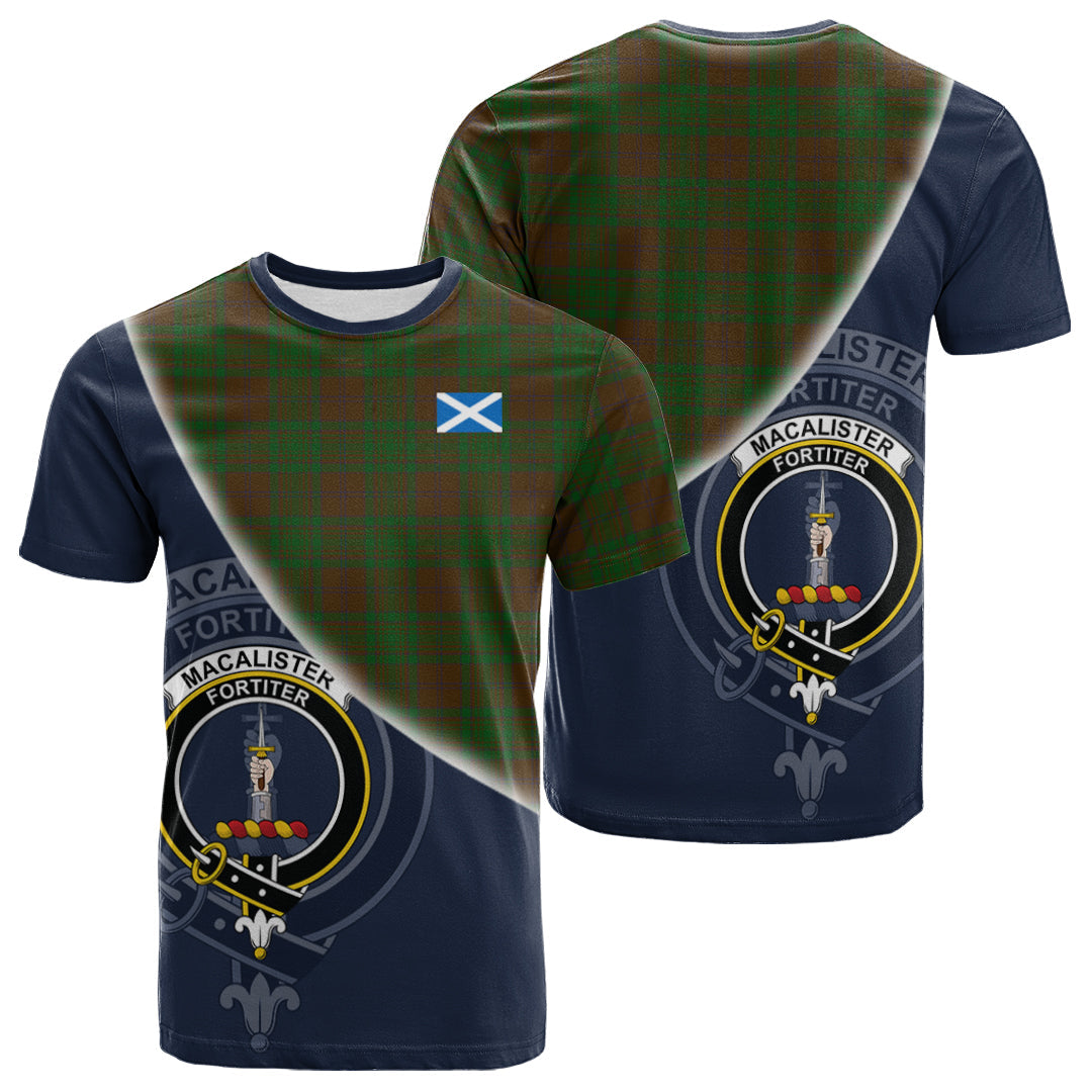 Printivon MacAlister of Glenbarr Hunting Tartan Scottish Crest T Shirt
