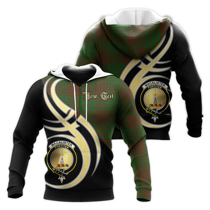 Printivon Macalister Of Glenbarr Hunting Clan Believe In Me Crest Tartan Knitted Hoodie Custom Your Text