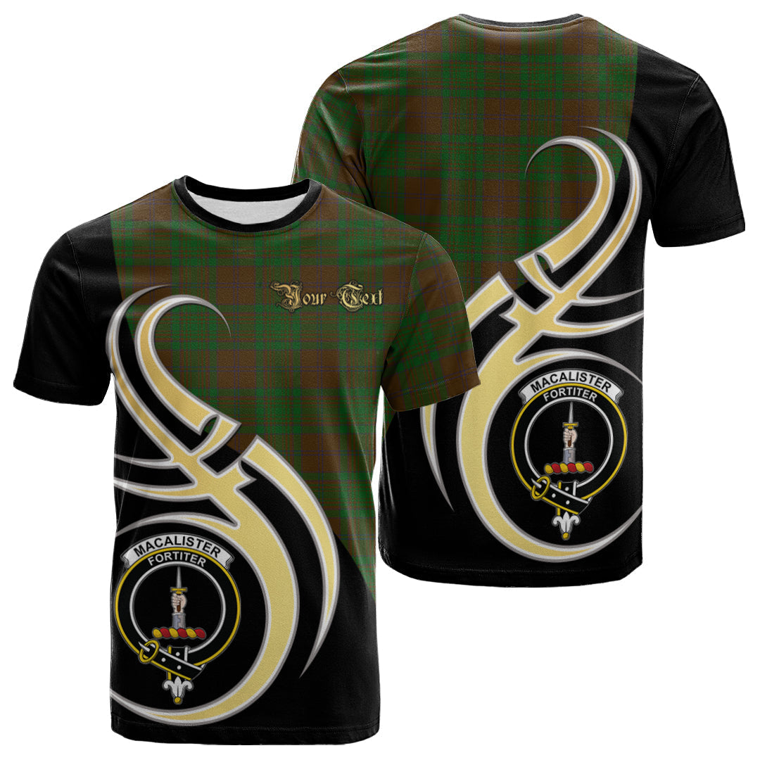 Printivon MacAlister of Glenbarr Hunting Tartan Crest Believe In Me T Shirt