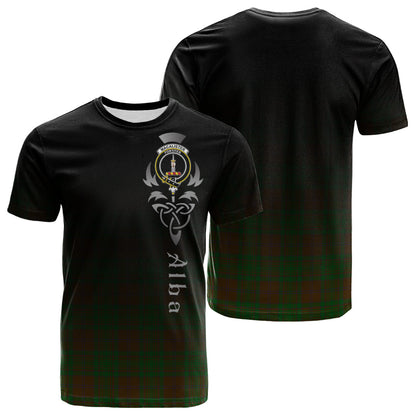 Printivon MacAlister of Glenbarr Hunting Tartan Crest Alba Celtic T Shirt