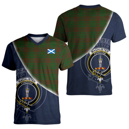 Printivon MacAlister of Glenbarr Hunting Tartan Scottish Crest T Shirt