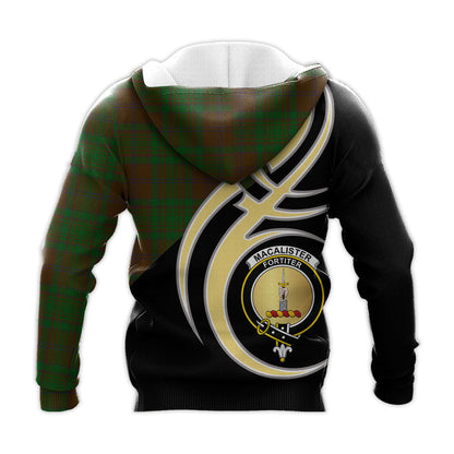 Printivon Macalister Of Glenbarr Hunting Clan Believe In Me Crest Tartan Knitted Hoodie Custom Your Text