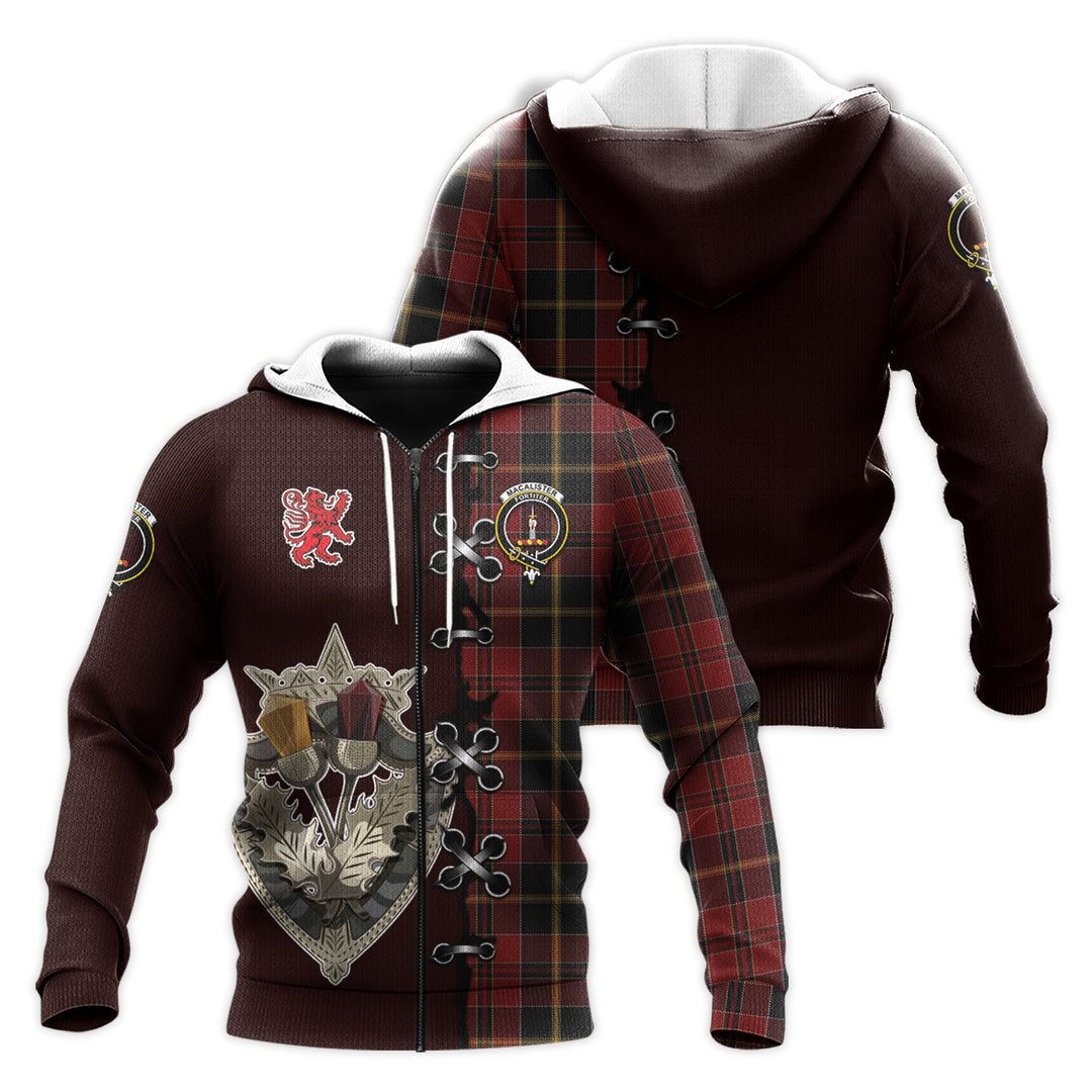 Printivon Macalister Of Skye Tartan Hoodie Lion Rampant And Celtic Thistle Style