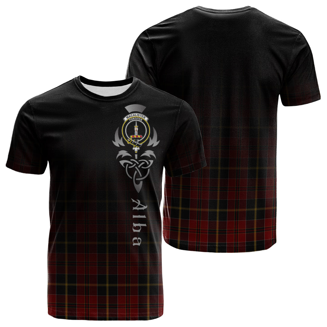 Printivon MacAlister of Skye Tartan Crest Alba Celtic T Shirt
