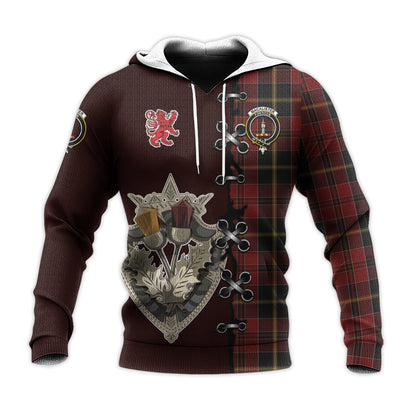 Printivon Macalister Of Skye Tartan Hoodie Lion Rampant And Celtic Thistle Style