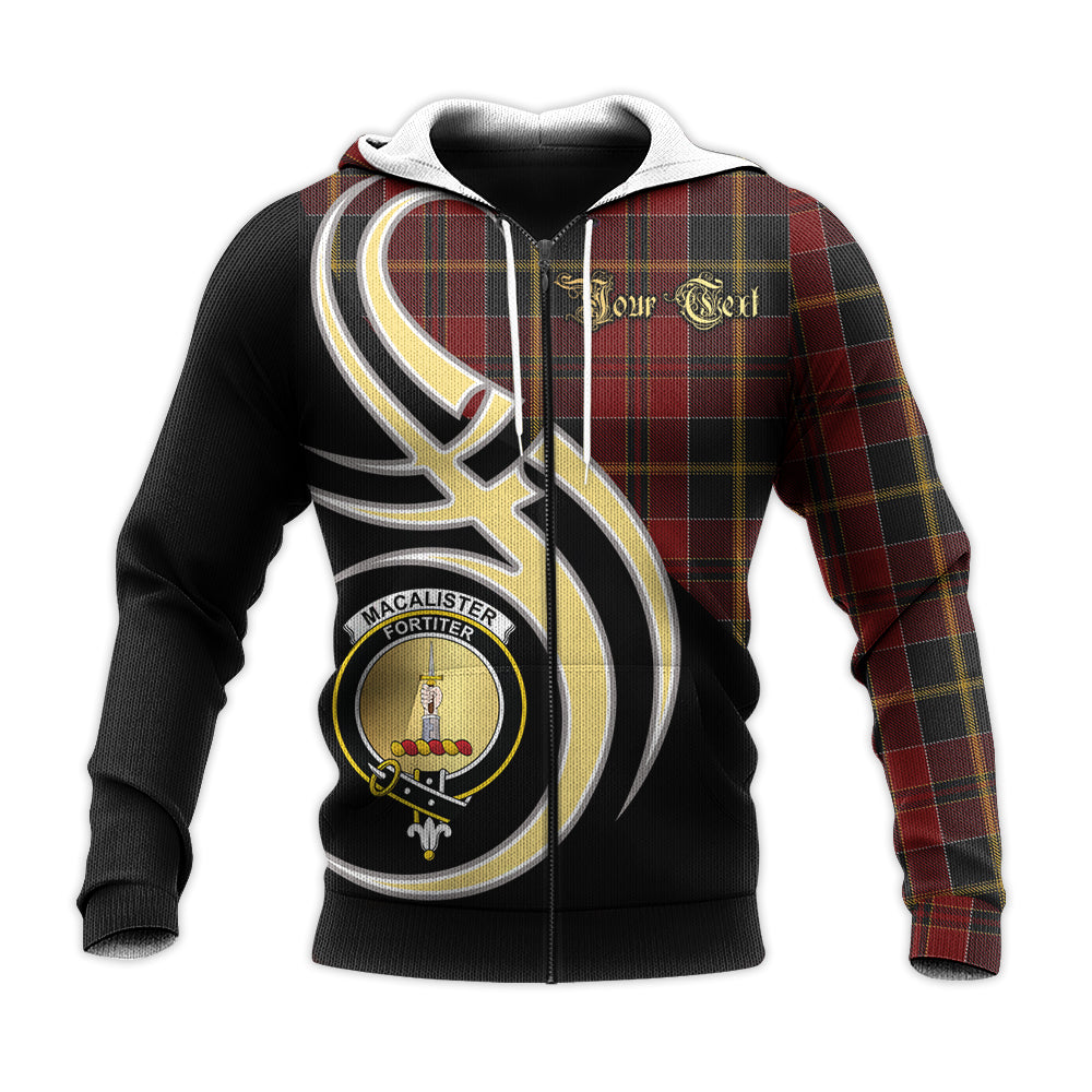 Printivon Macalister Of Skye Clan Believe In Me Crest Tartan Knitted Hoodie Custom Your Text