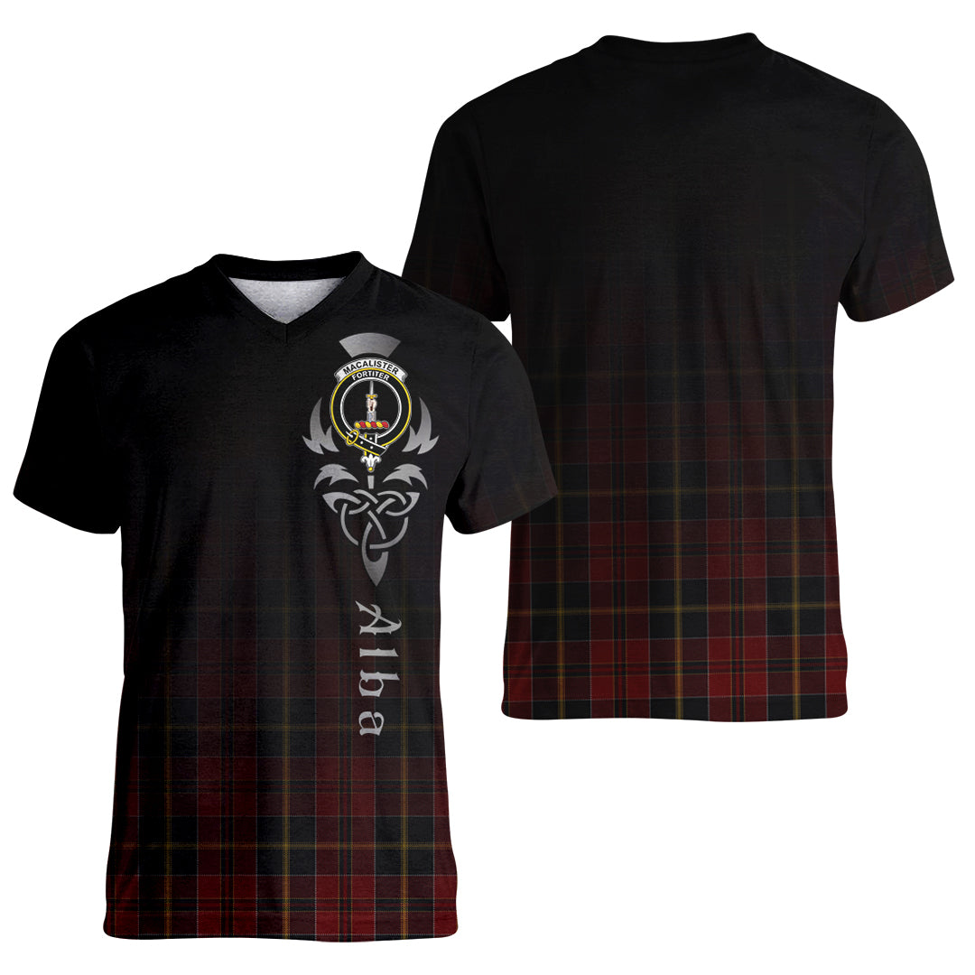 Printivon MacAlister of Skye Tartan Crest Alba Celtic T Shirt