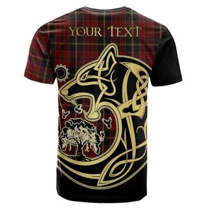 Printivon MacAlister of Skye Crest Celtic Wolf Tartan T Shirt Custom Your Text