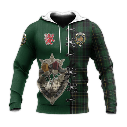 Printivon Macalpin Tartan Hoodie Lion Rampant And Celtic Thistle Style