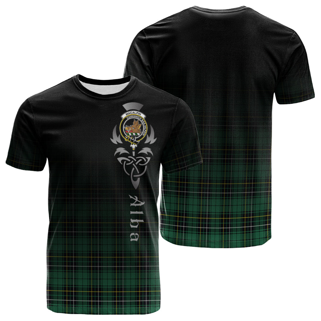 Printivon MacAlpin Ancient Tartan Crest Alba Celtic T Shirt