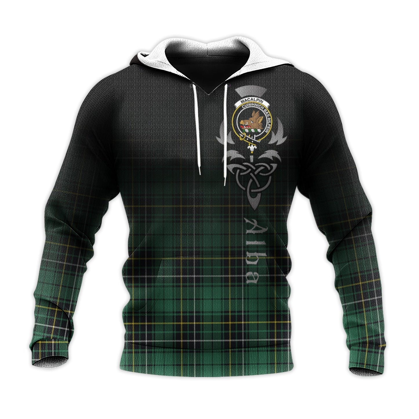 Printivon Macalpin Ancient Tartan Crest Alba Celtic Hoodie