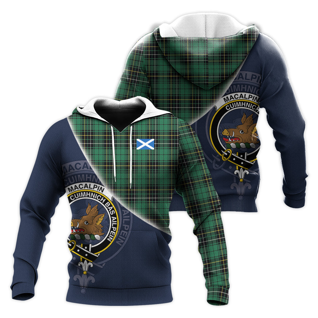 Printivon Macalpin Ancient Tartan Scottish Crest Hoodie