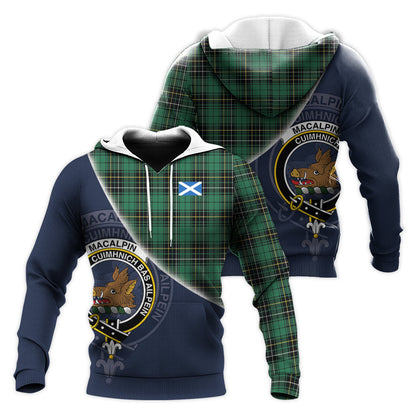 Printivon Macalpin Ancient Tartan Scottish Crest Hoodie