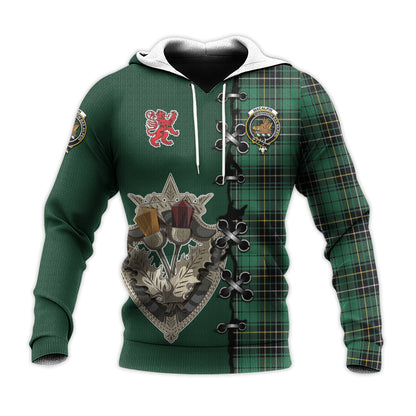 Printivon Macalpin Ancient Tartan Hoodie Lion Rampant And Celtic Thistle Style