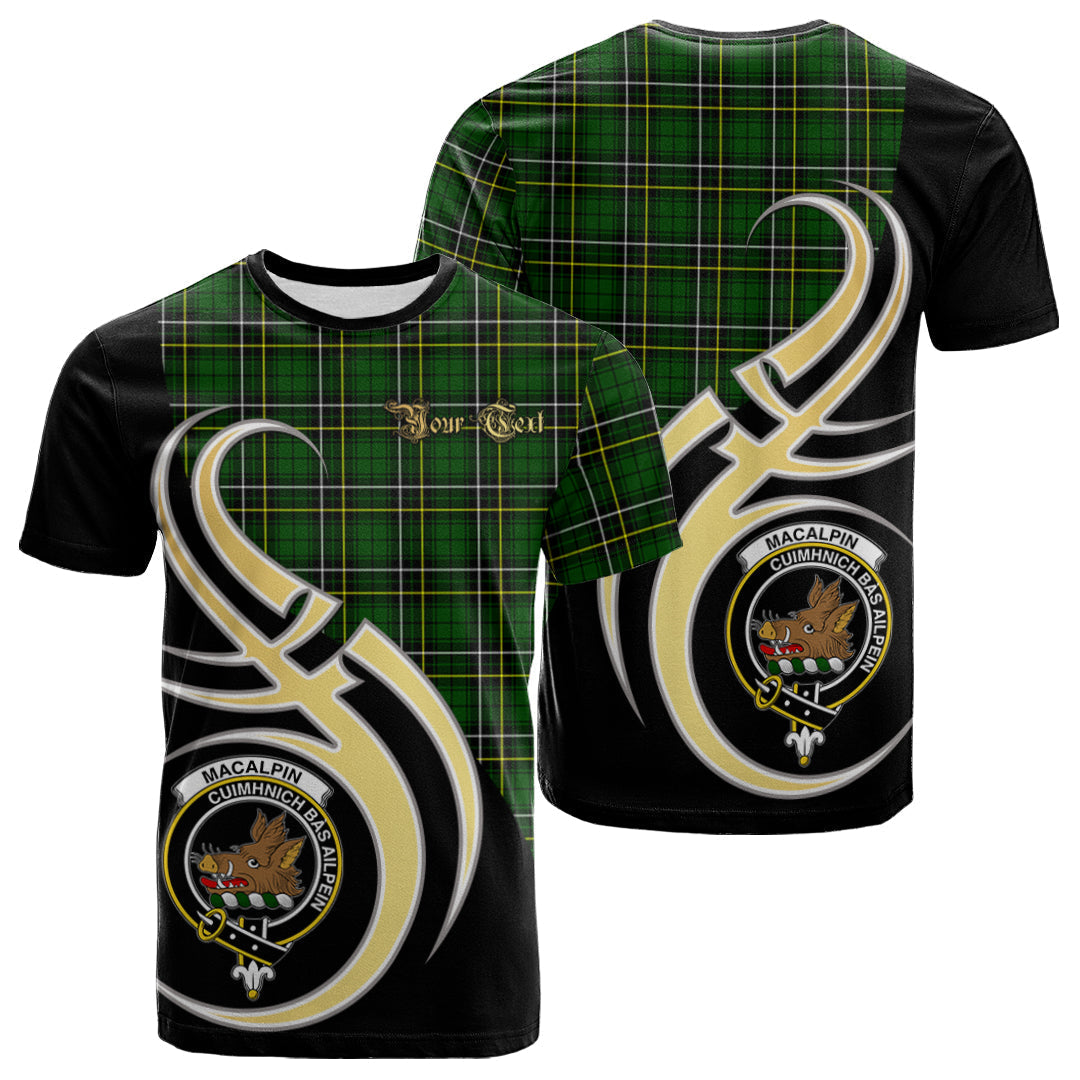 Printivon MacAlpin Modern Tartan Crest Believe In Me T Shirt