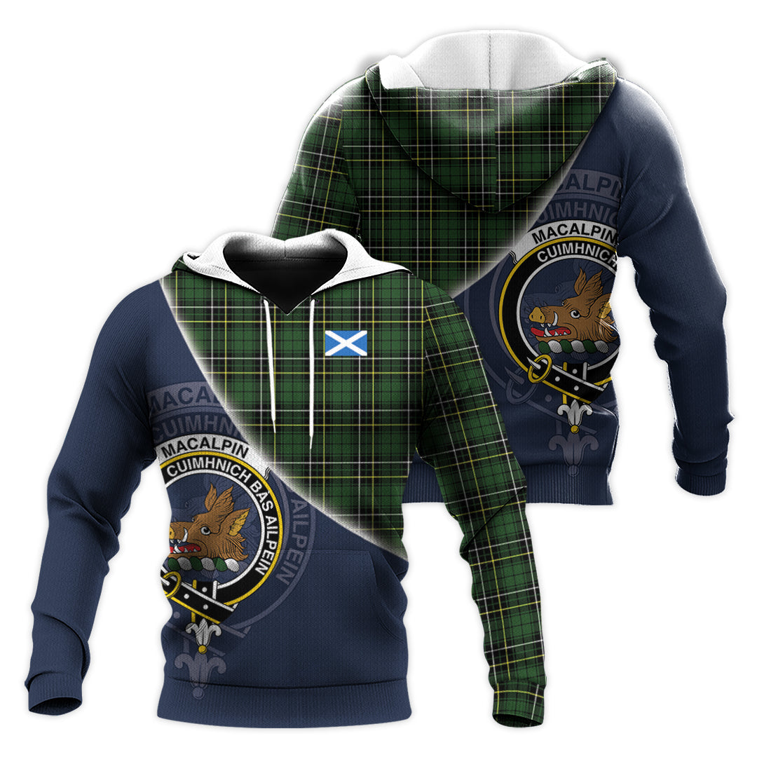 Printivon Macalpin Modern Tartan Scottish Crest Hoodie